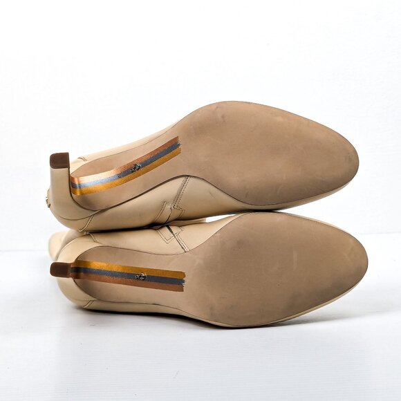 Sam Edelman Women Shauna Eggshell leather Zip Round Heel Tall Boots sz 10 - Picture 6 of 9